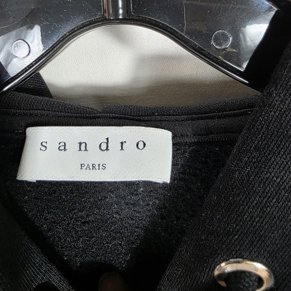 Sandro Hooded Graphic Sweatshirt - Picture 8 of 12